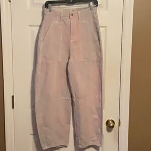 Universal Thread High Rise Utility Barrel Leg Fading Discoloration Jean Size 2